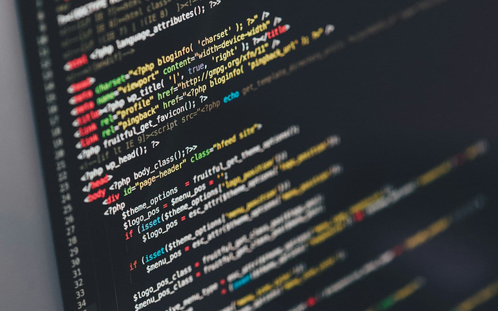 Syntax-highlighted PHP source code on a dark screen